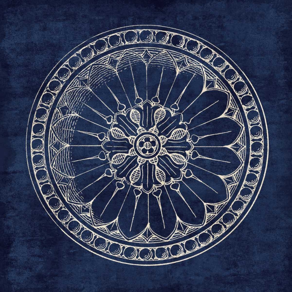 Wall Art Painting id:99438, Name: Rosette I Indigo, Artist: Wild Apple Portfolio