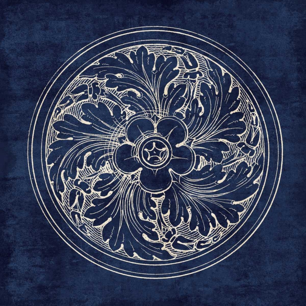 Wall Art Painting id:99439, Name: Rosette II Indigo, Artist: Wild Apple Portfolio