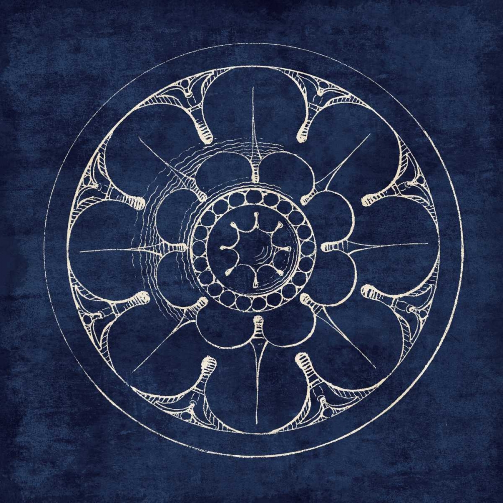 Wall Art Painting id:99440, Name: Rosette III Indigo, Artist: Wild Apple Portfolio