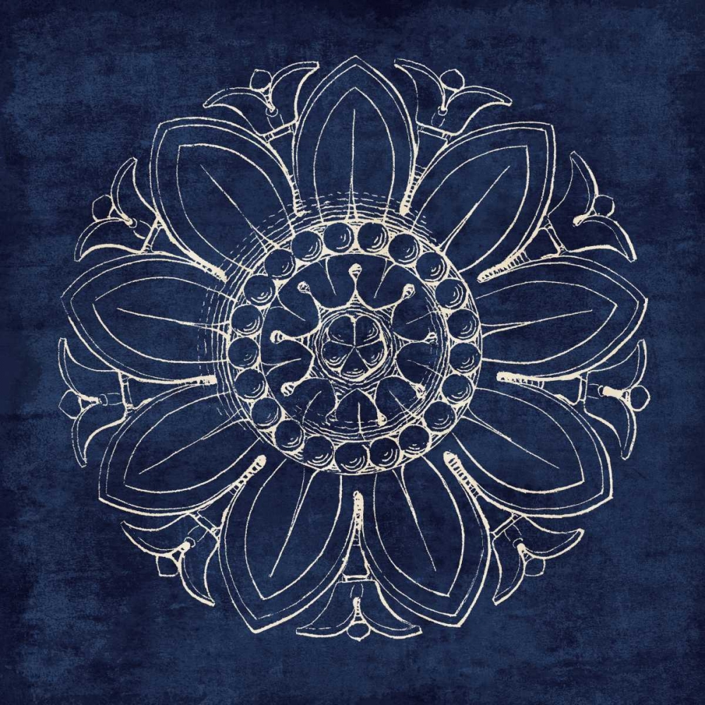 Wall Art Painting id:99444, Name: Rosette VII Indigo, Artist: Wild Apple Portfolio