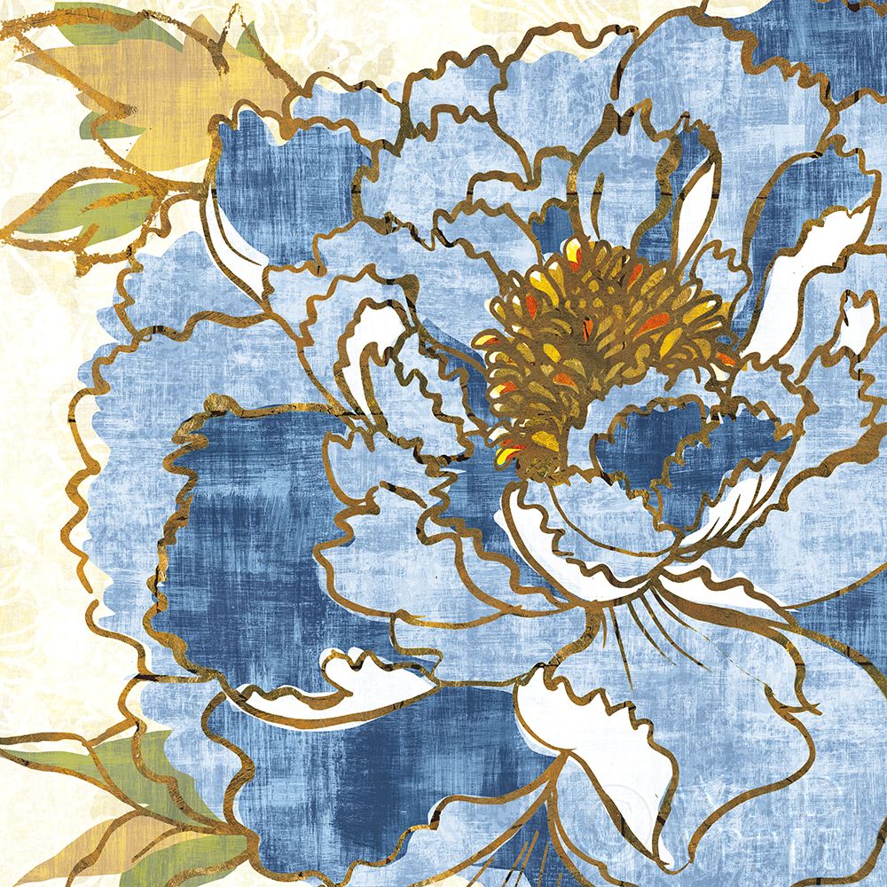 Wall Art Painting id:192957, Name: Camilles Peony II Indigo, Artist: Schlabach, Sue