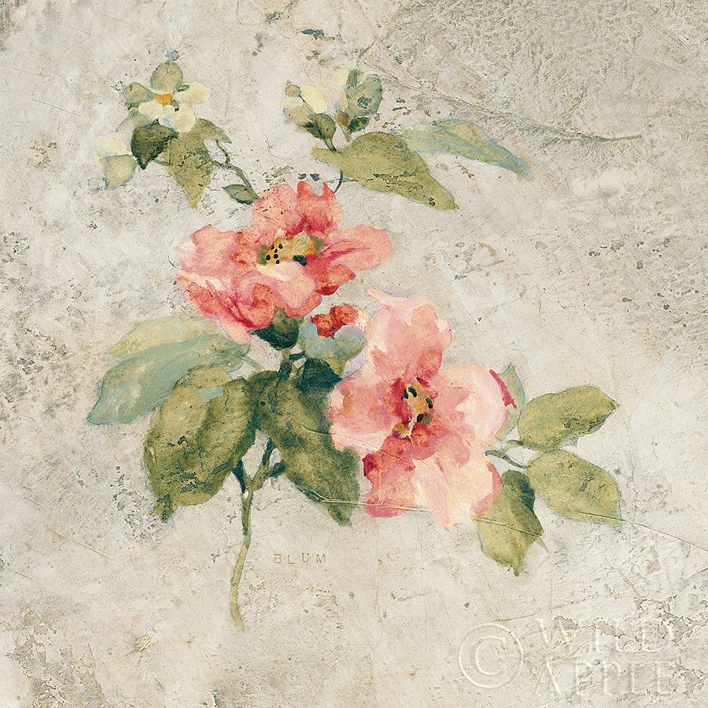 Wall Art Painting id:192973, Name: Provence Rose I Red and Neutral, Artist: Blum, Cheri