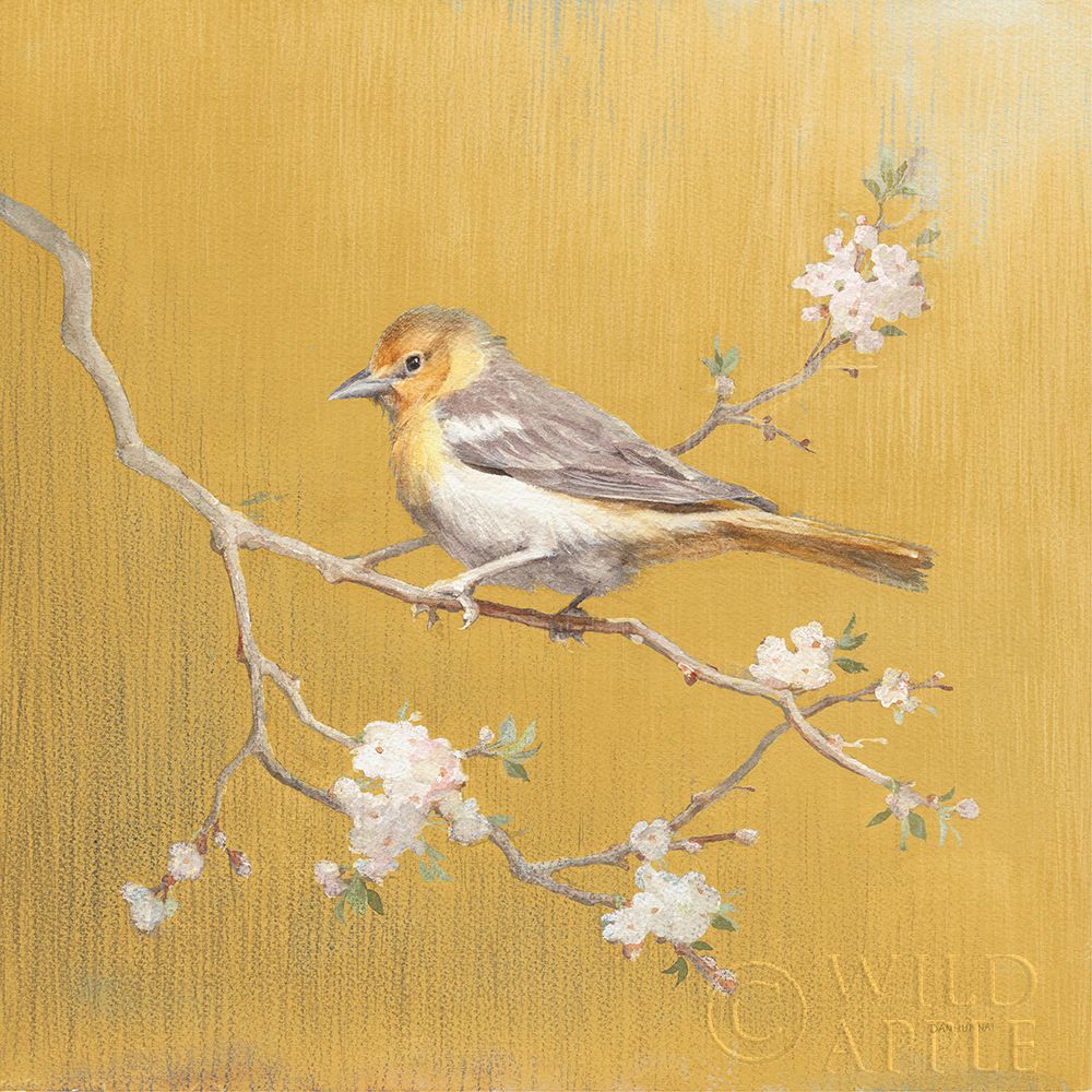 Wall Art Painting id:378641, Name: Northern Oriole on Gold, Artist: Nai, Danhui