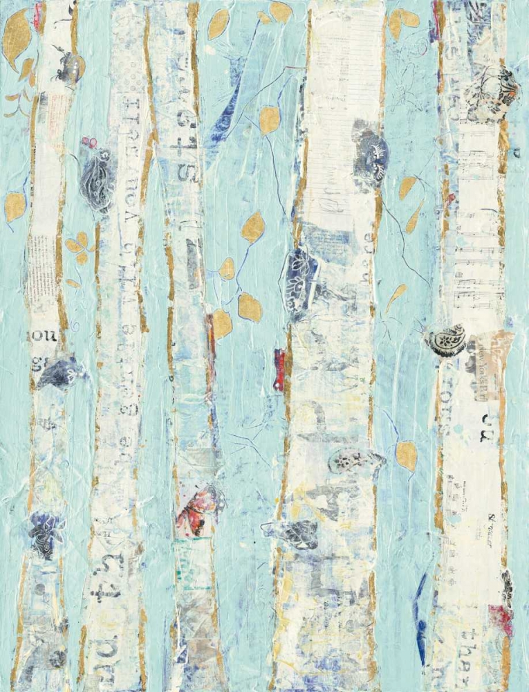 Wall Art Painting id:118948, Name: Far From Blue II Gold Leaves, Artist: Day, Kellie