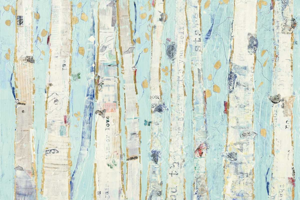 Wall Art Painting id:118892, Name: Far From Blue III Gold Leaves, Artist: Day, Kellie