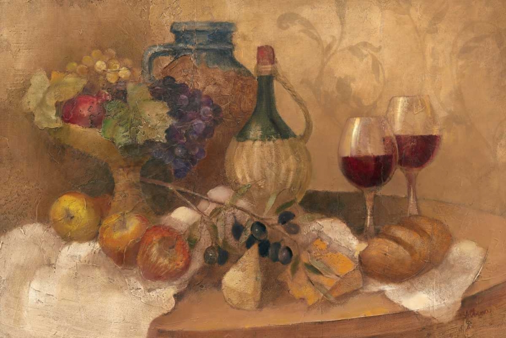 Wall Art Painting id:18439, Name: Abundant Table with Pattern, Artist: Hristova, Albena