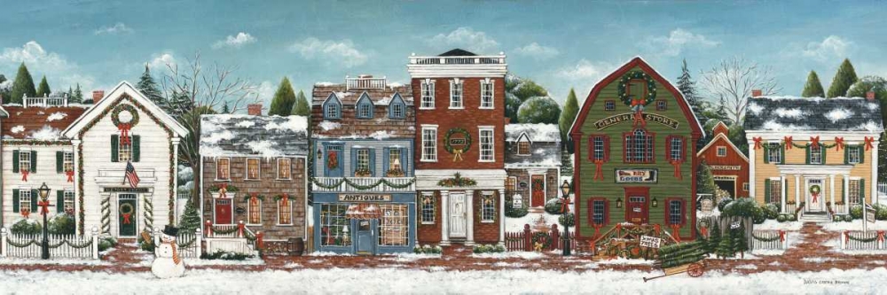 Wall Art Painting id:174925, Name: Christmas Village Crop, Artist: Brown, David Carter