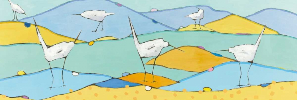 Art Print: Marsh Egrets I