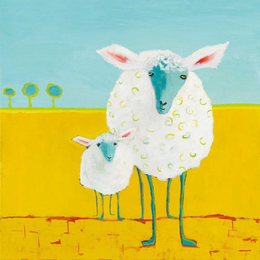 Art Print: Mama and Baby Sheep