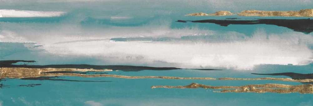 Wall Art Painting id:174926, Name: Gilded Storm I Teal Grey Crop, Artist: Paschke, Chris