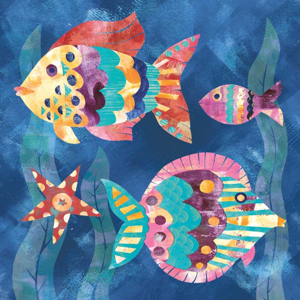 Wall Art Painting id:137659, Name: Boho Reef Fish II, Artist: Wild Apple Portfolio