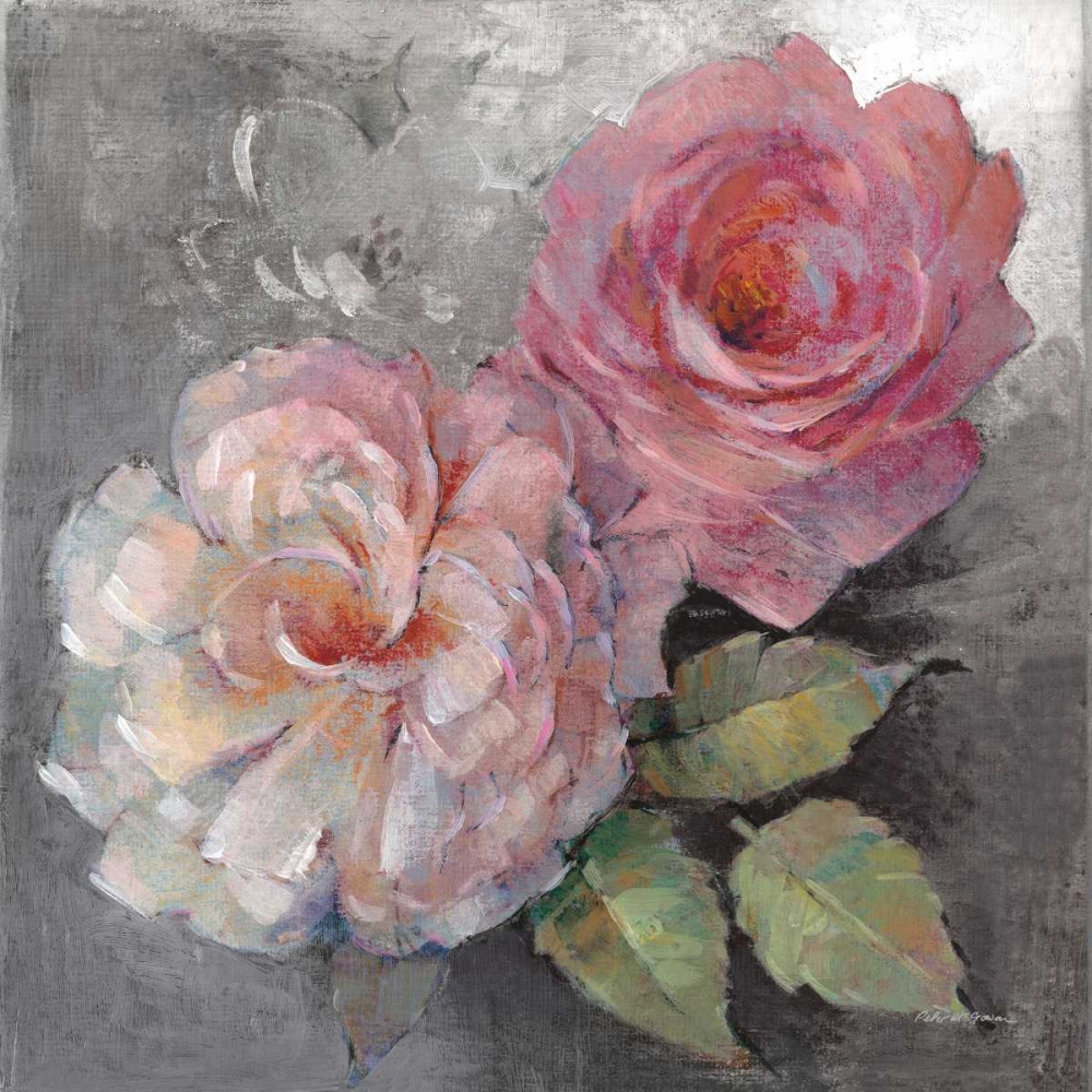 Wall Art Painting id:149222, Name: Roses on Gray I Crop, Artist: McGowan, Peter