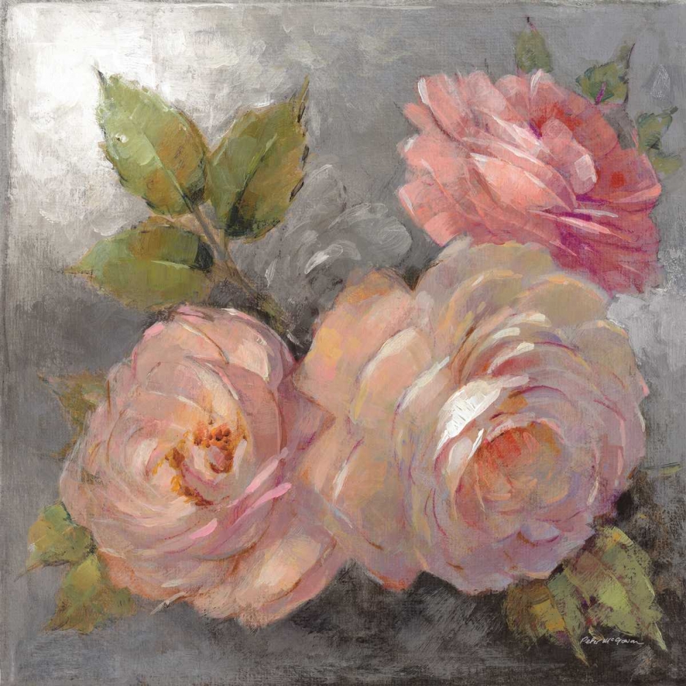 Wall Art Painting id:149223, Name: Roses on Gray II Crop, Artist: McGowan, Peter