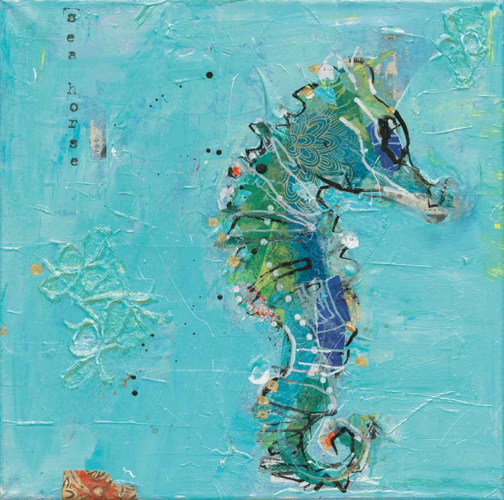 Wall Art Painting id:149155, Name: Little Seahorse Blue, Artist: Day, Kellie