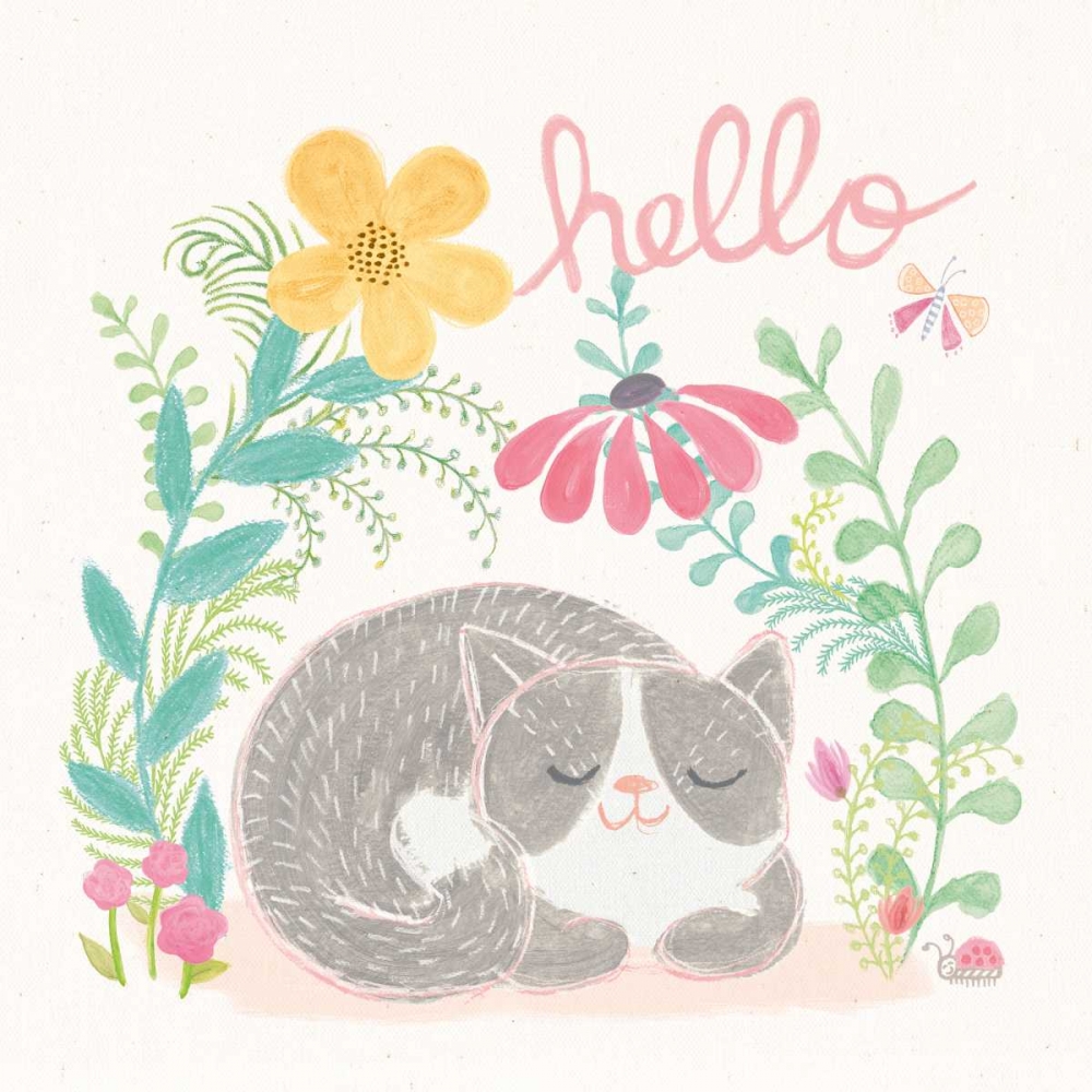 Art Print: Garden Friends White VI