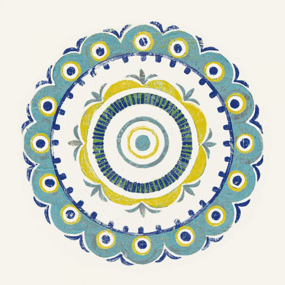 Wall Art Painting id:174555, Name: Lakai Circle II Blue and Yellow, Artist: Lovell, Kathrine