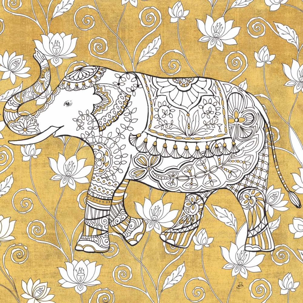 Wall Art Painting id:153080, Name: Color my World Elephant II Gold, Artist: Brissonnet, Daphne