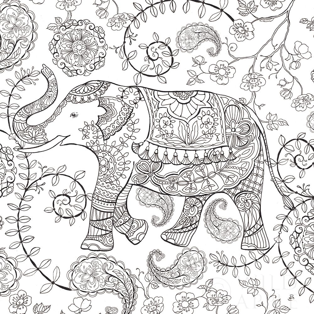 Wall Art Painting id:211518, Name: Color My World Elephant II Square, Artist: Brissonnet, Daphne