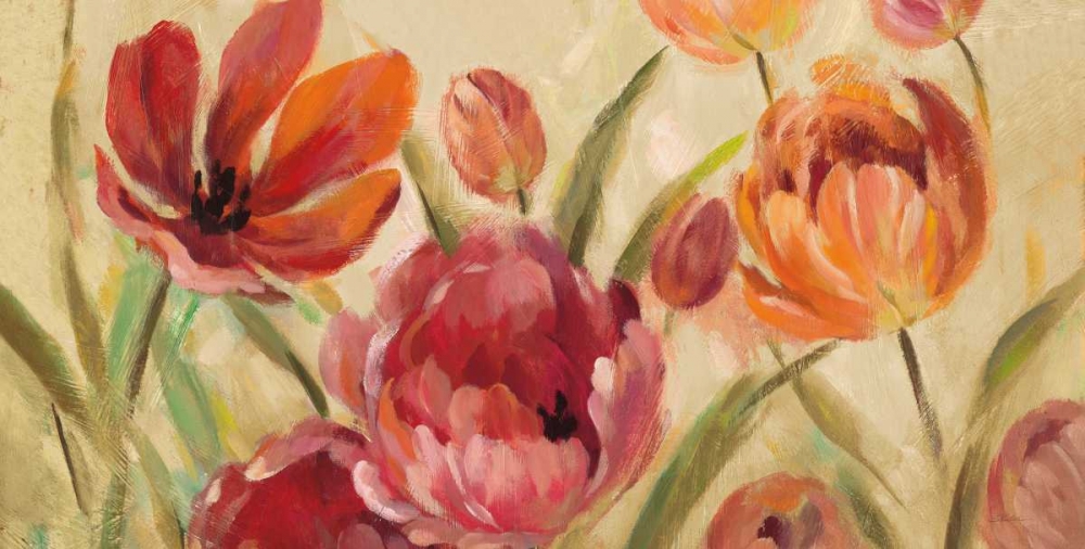 Art Print: Expressive Tulips Neutral v2