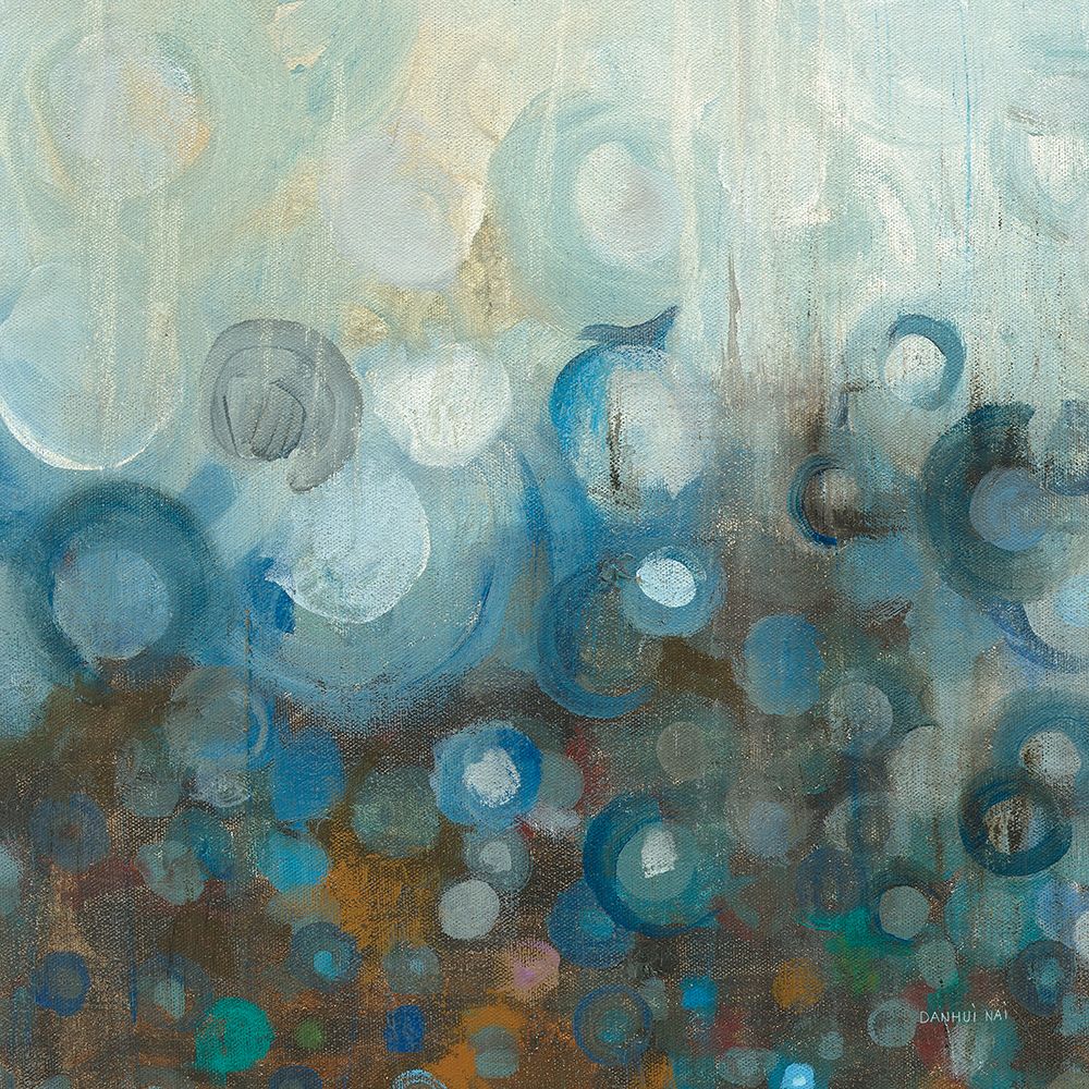 Wall Art Painting id:719007, Name: Blue and Bronze Dots VII, Artist: Nai, Danhui