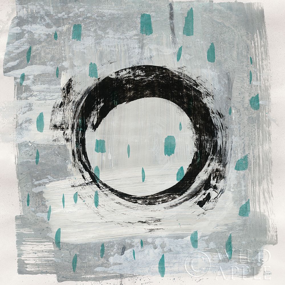 Wall Art Painting id:192853, Name: Zen Circle I Crop with Teal, Artist: Averinos, Melissa