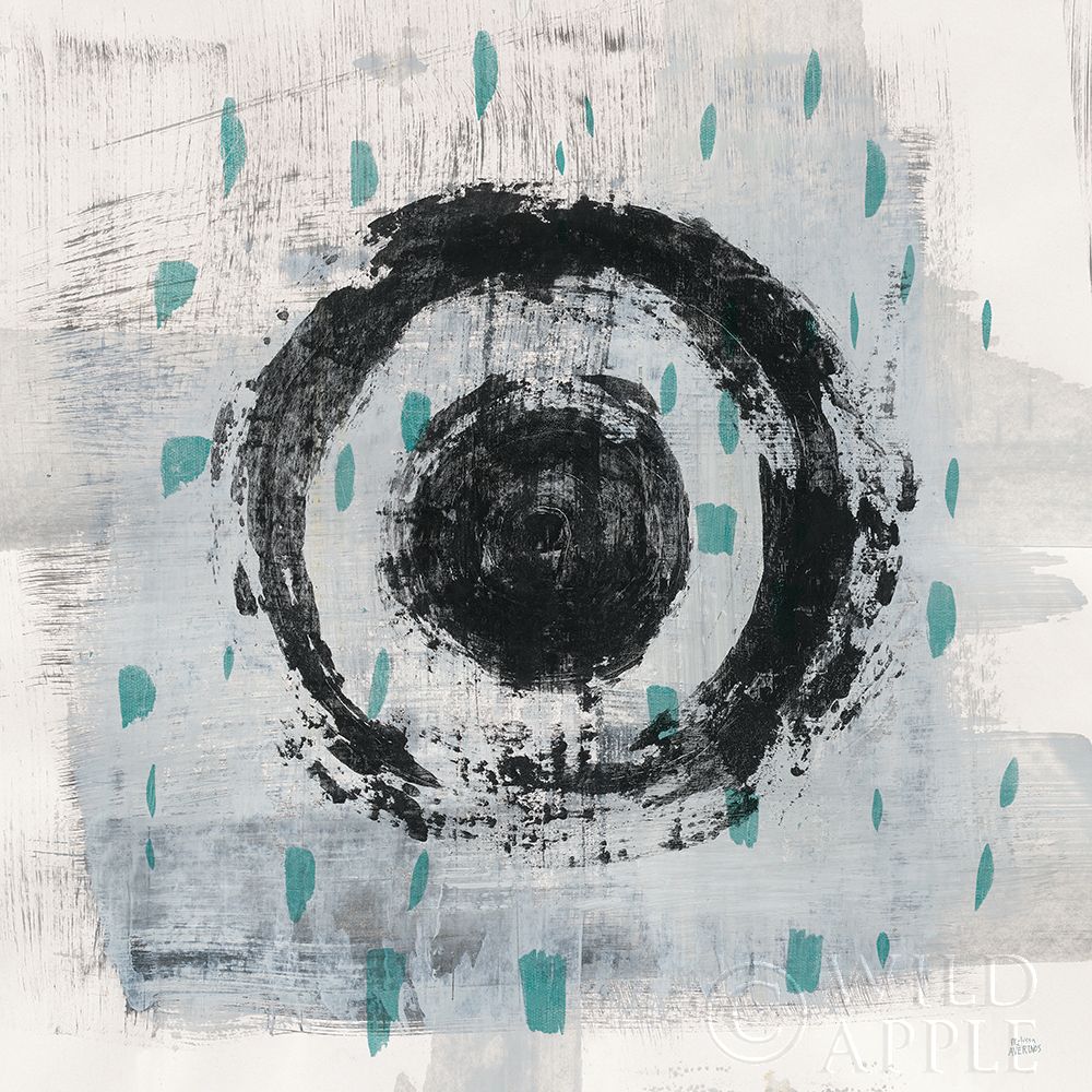 Wall Art Painting id:192854, Name: Zen Circle II Crop with Teal, Artist: Averinos, Melissa