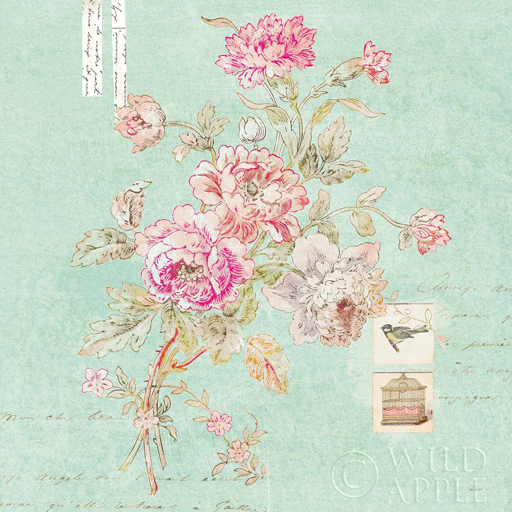 Wall Art Painting id:252584, Name: Cottage Roses II Blue, Artist: Schlabach, Sue