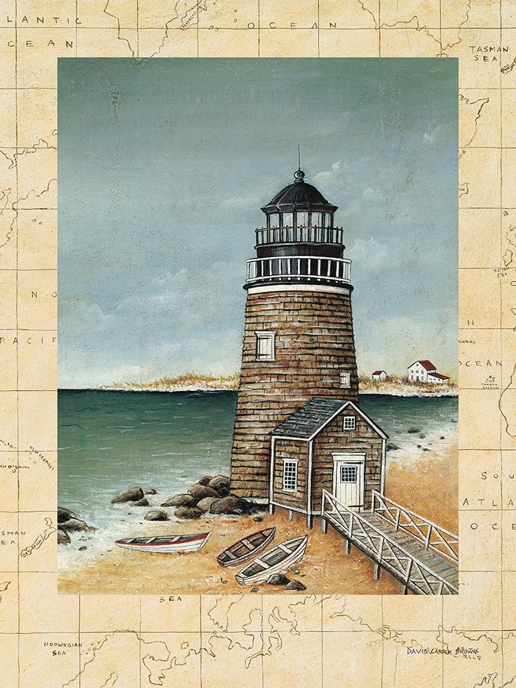 Wall Art Painting id:724849, Name: Beach House Map, Artist: Brown, David Carter