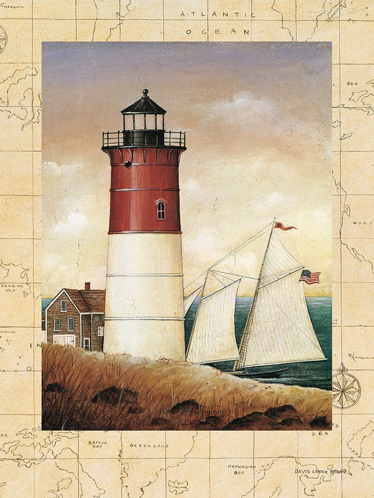 Wall Art Painting id:724850, Name: Schooner Bay Map, Artist: Brown, David Carter