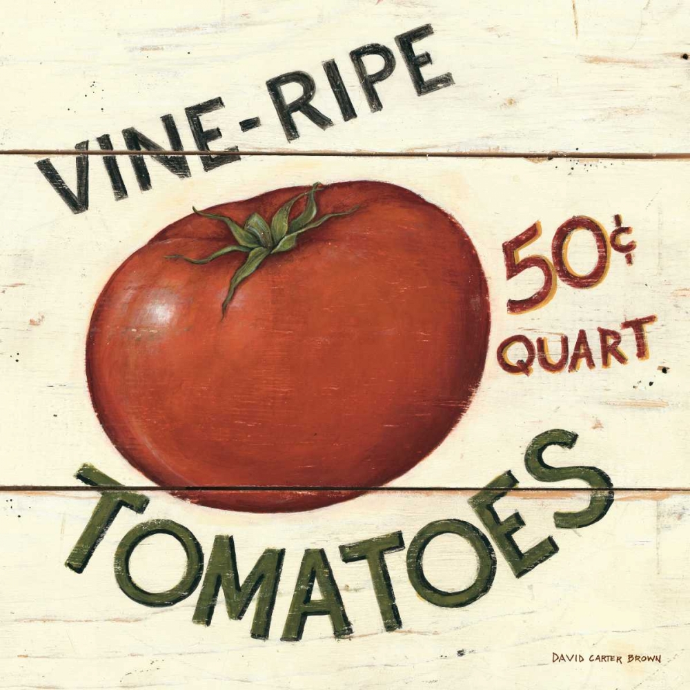 Wall Art Painting id:19048, Name: Vine Ripe Tomatoes, Artist: Brown, David Carter