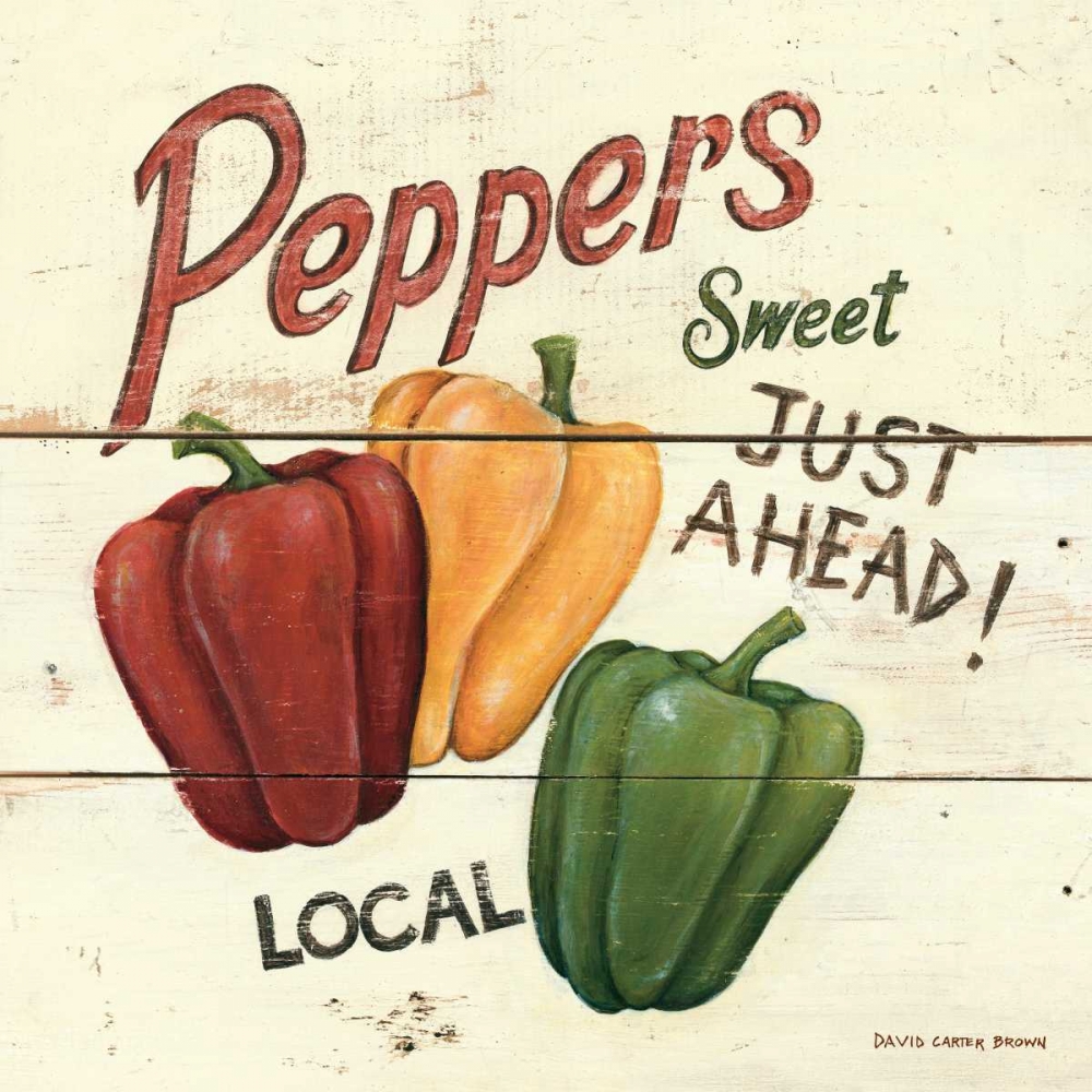 Wall Art Painting id:34363, Name: Sweet Peppers-6x6, Artist: Brown, David Carter