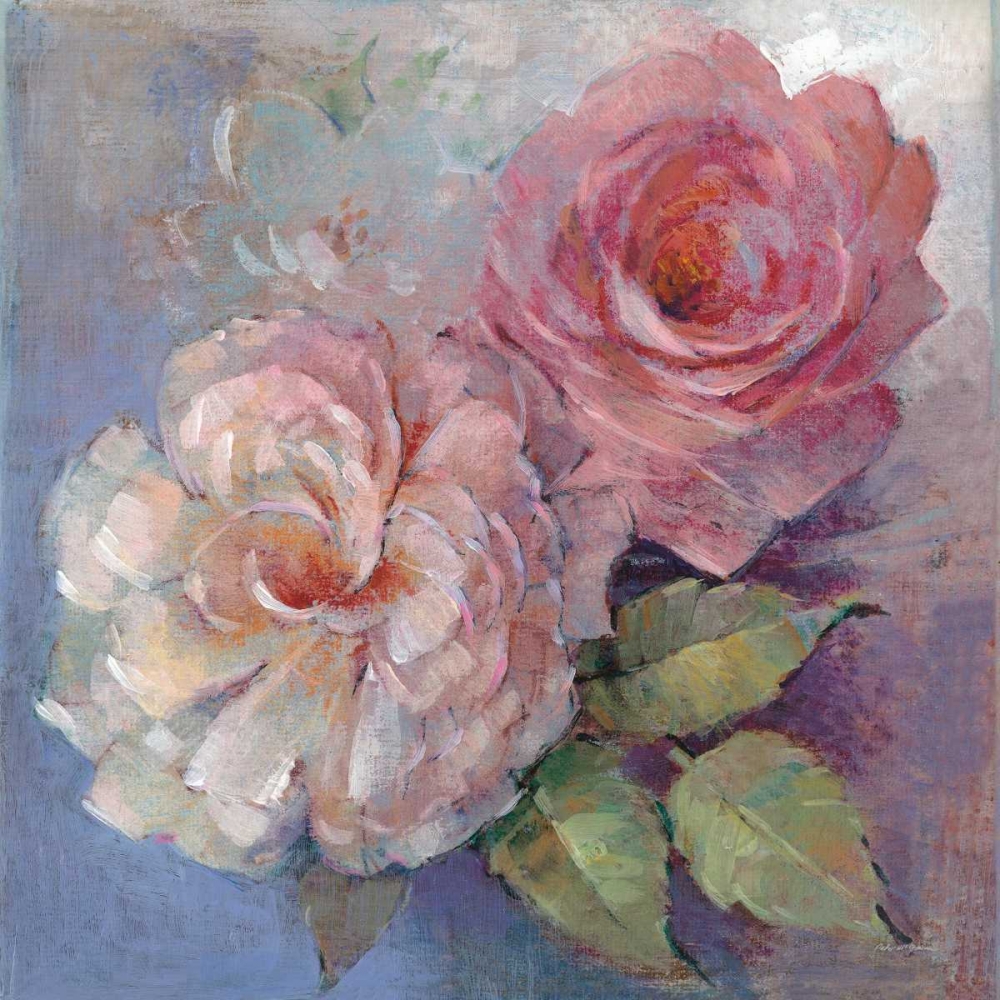 Wall Art Painting id:172282, Name: Roses on Blue I Crop, Artist: McGowan, Peter