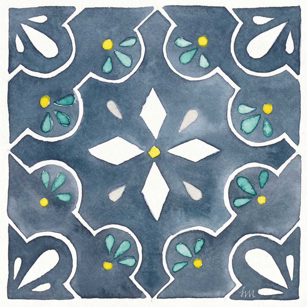 Wall Art Painting id:172160, Name: Garden Getaway Tile II Blue, Artist: Marshall, Laura