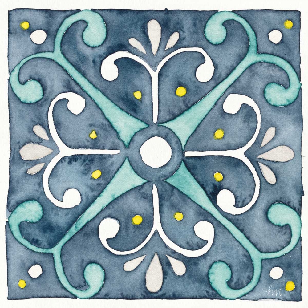 Wall Art Painting id:172158, Name: Garden Getaway Tile III Blue, Artist: Marshall, Laura