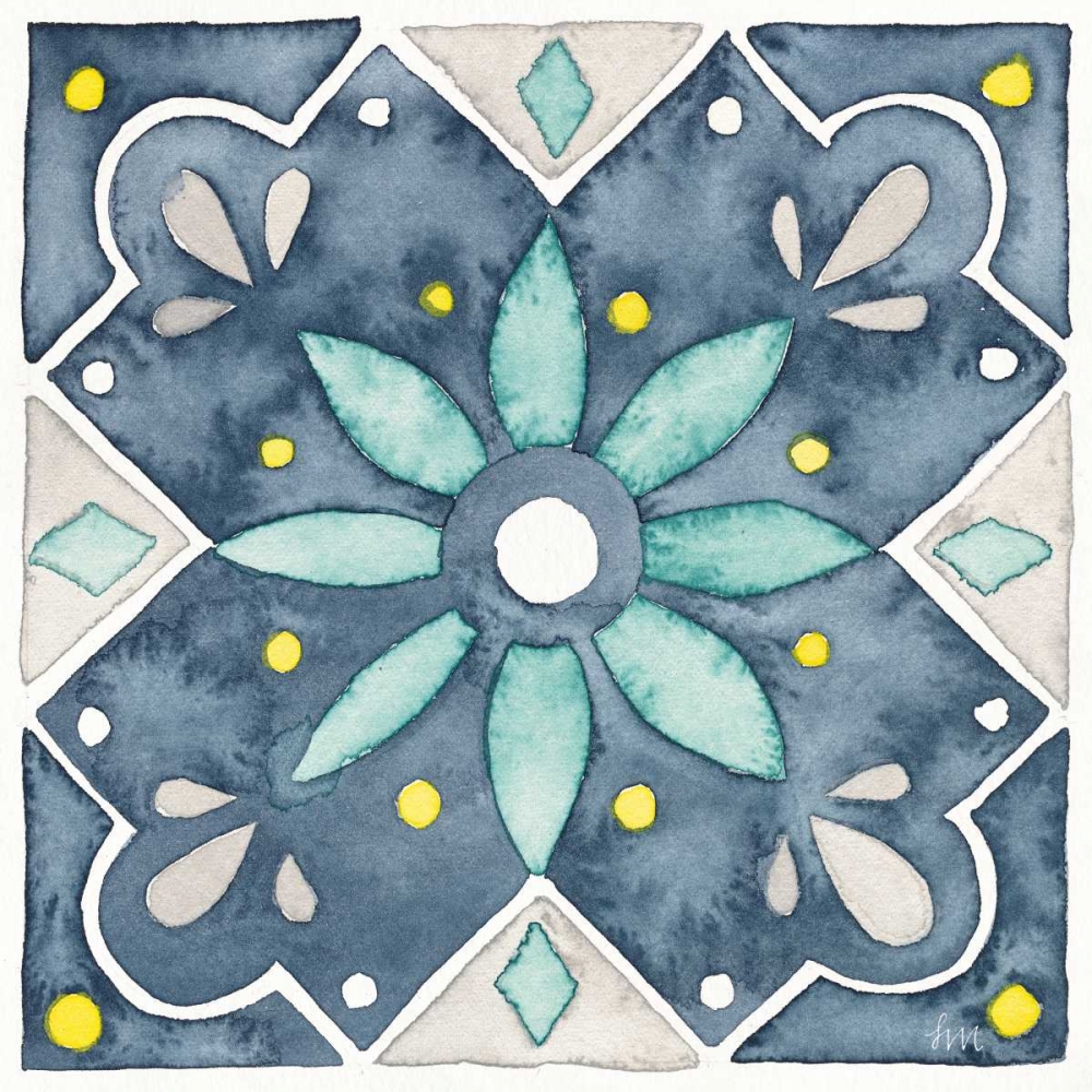 Wall Art Painting id:172152, Name: Garden Getaway Tile V Blue, Artist: Marshall, Laura