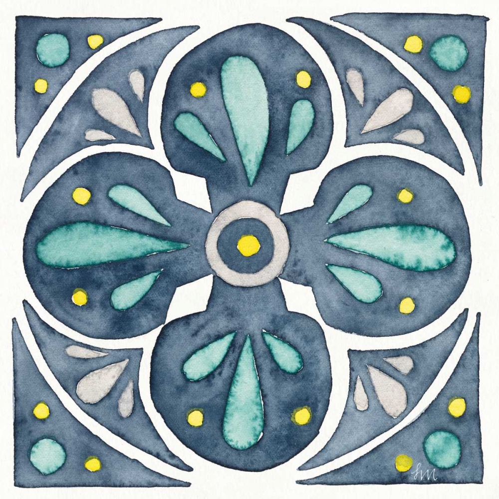 Wall Art Painting id:172150, Name: Garden Getaway Tile VI Blue, Artist: Marshall, Laura