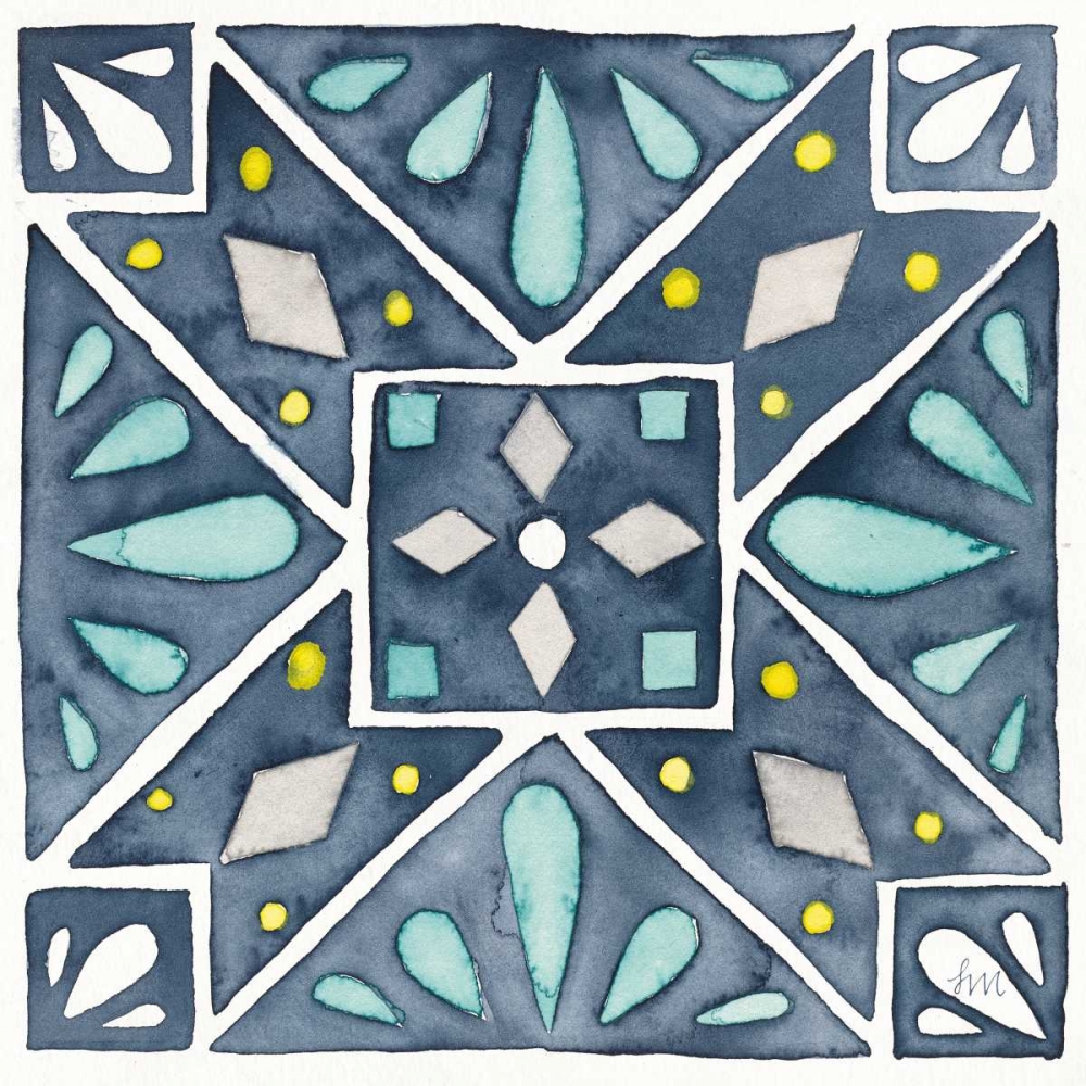 Wall Art Painting id:172154, Name: Garden Getaway Tile IX Blue, Artist: Marshall, Laura