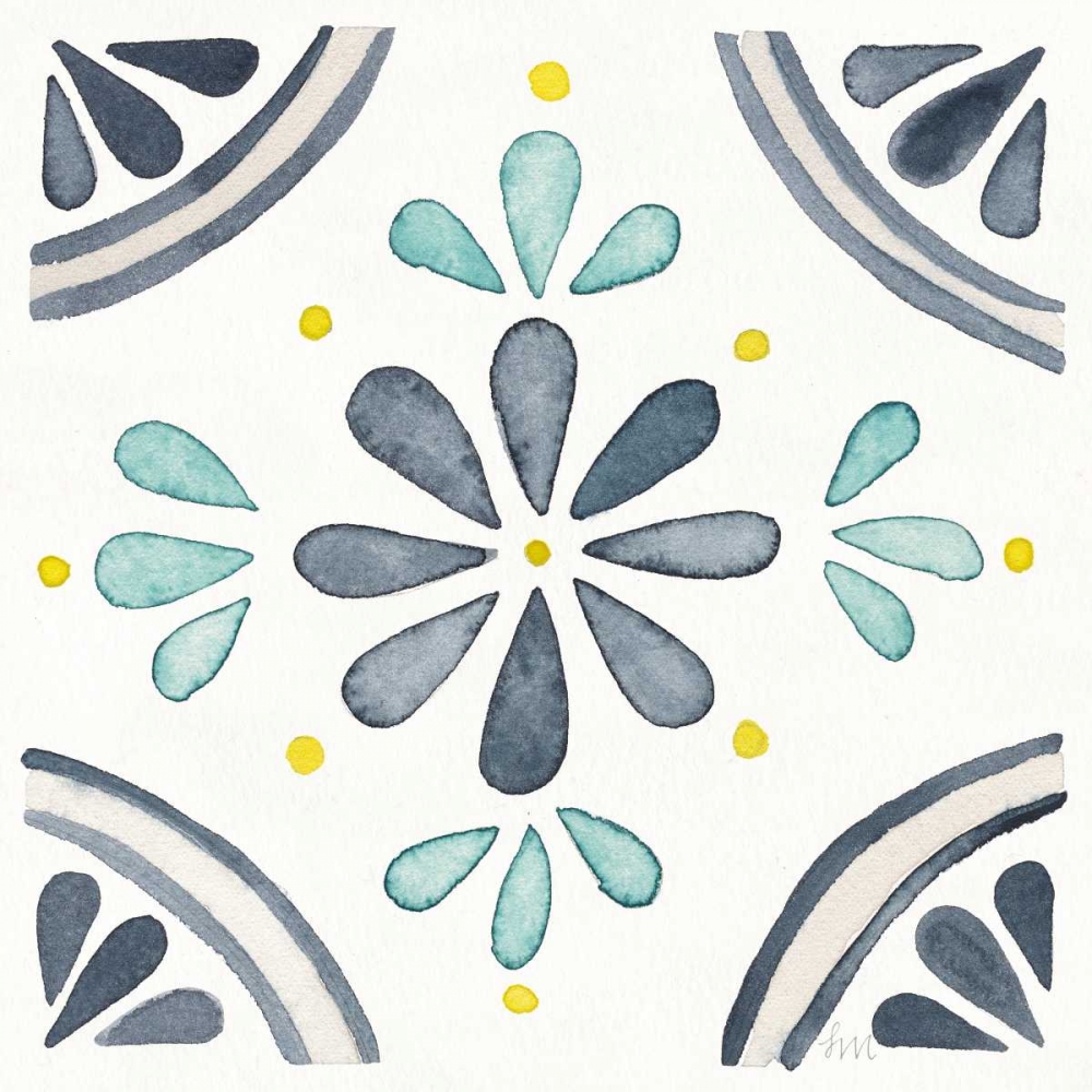 Wall Art Painting id:172161, Name: Garden Getaway Tile I White, Artist: Marshall, Laura