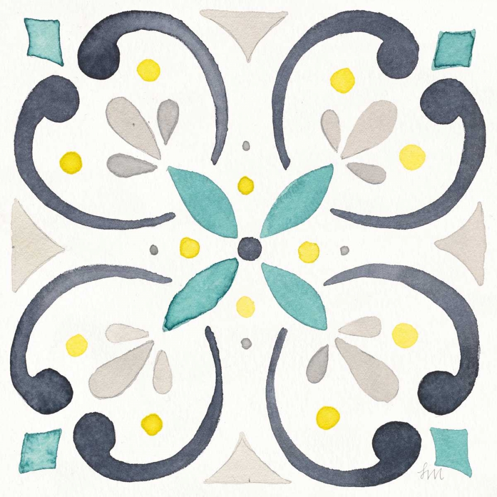 Wall Art Painting id:172155, Name: Garden Getaway Tile IV White, Artist: Marshall, Laura