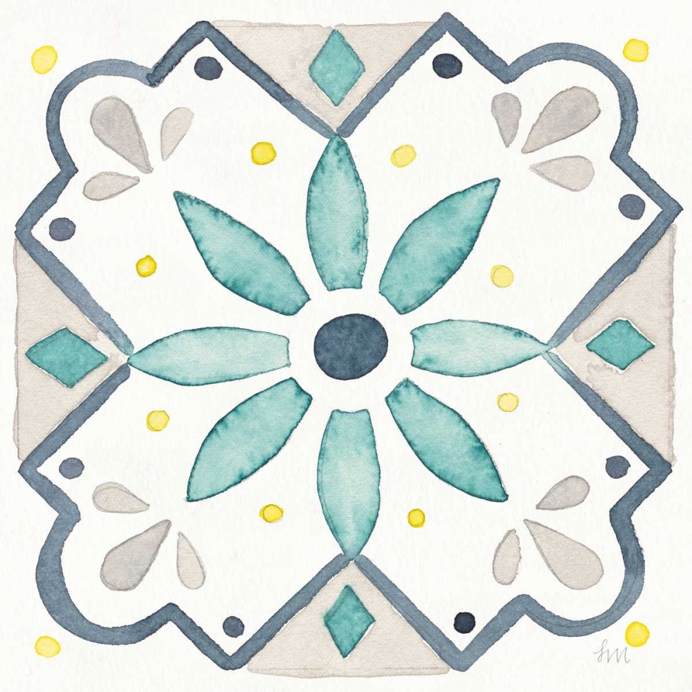 Wall Art Painting id:172151, Name: Garden Getaway Tile V White, Artist: Marshall, Laura