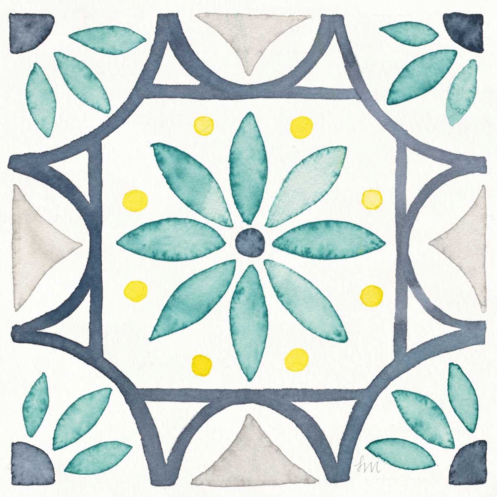 Wall Art Painting id:172145, Name: Garden Getaway Tile VIII White, Artist: Marshall, Laura