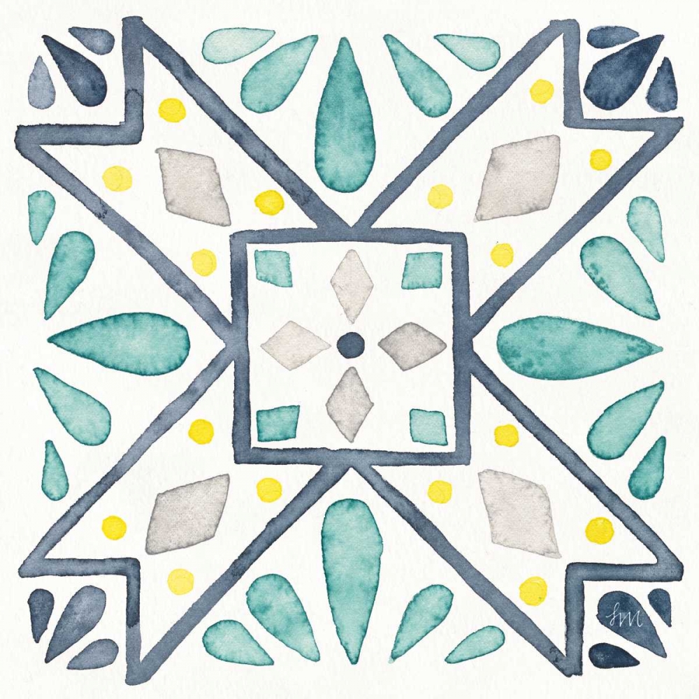 Wall Art Painting id:172153, Name: Garden Getaway Tile IX White, Artist: Marshall, Laura