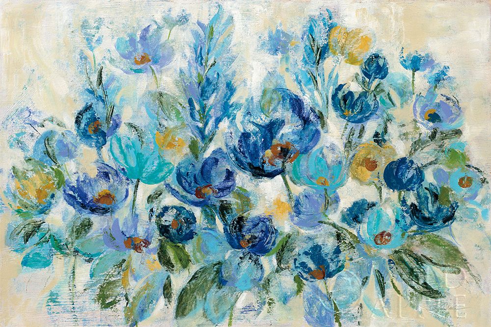 Wall Art Painting id:192615, Name: Scattered Blue Flowers, Artist: Vassileva, Silvia