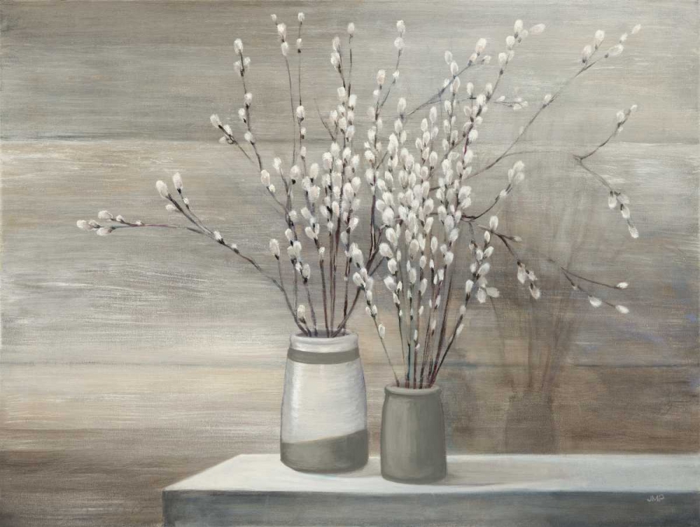 Wall Art Painting id:175474, Name: Pussy Willow Still Life Gray Pots, Artist: Purinton, Julia