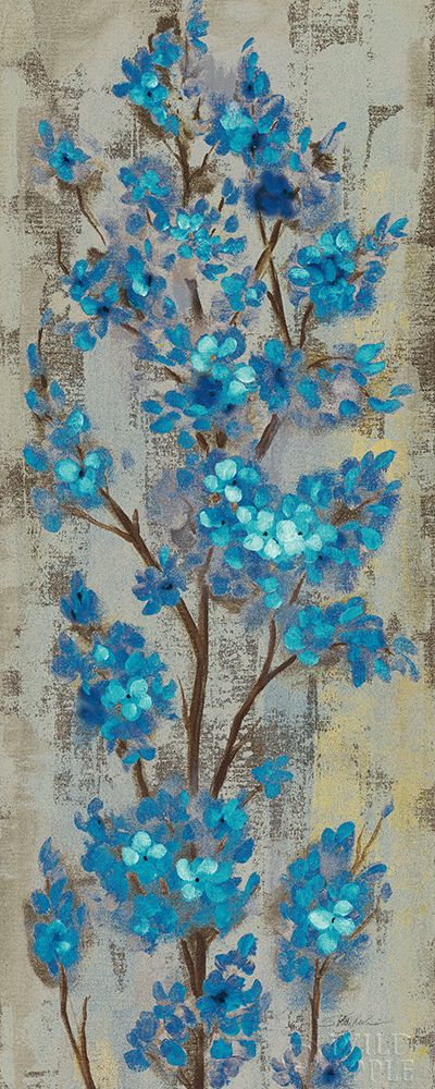 Wall Art Painting id:195164, Name: Almond Branch II Blue Crop, Artist: Vassileva, Silvia
