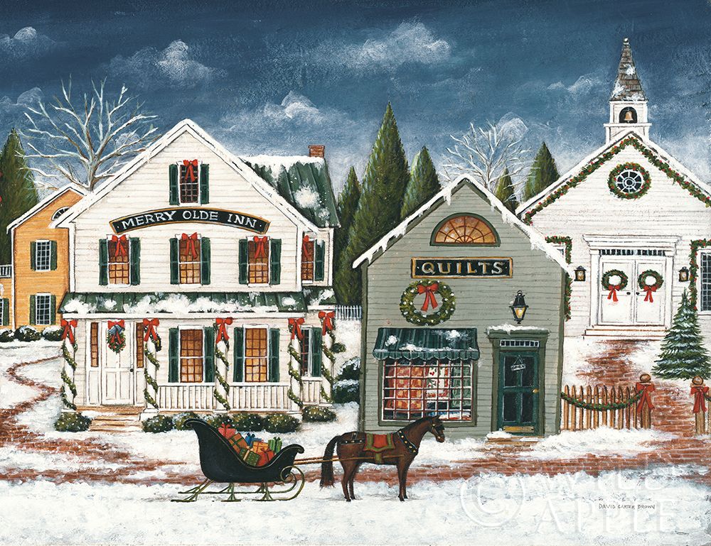 Wall Art Painting id:222176, Name: Christmas Village I Dark Crop, Artist: Brown, David Carter