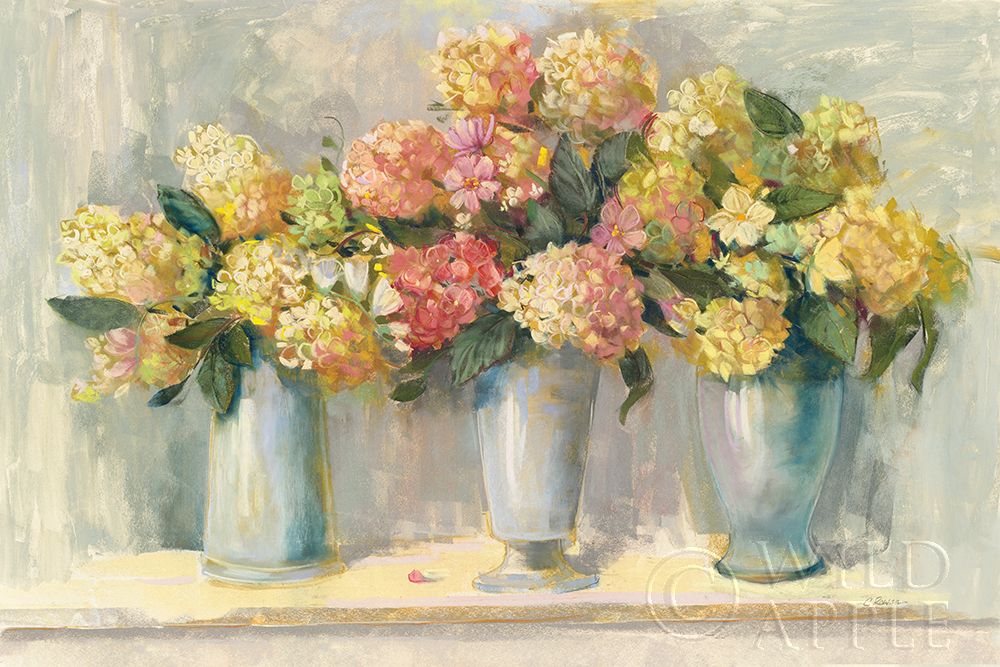 Wall Art Painting id:201731, Name: Ivory and Blush Hydrangea Bouquets, Artist: Rowan, Carol