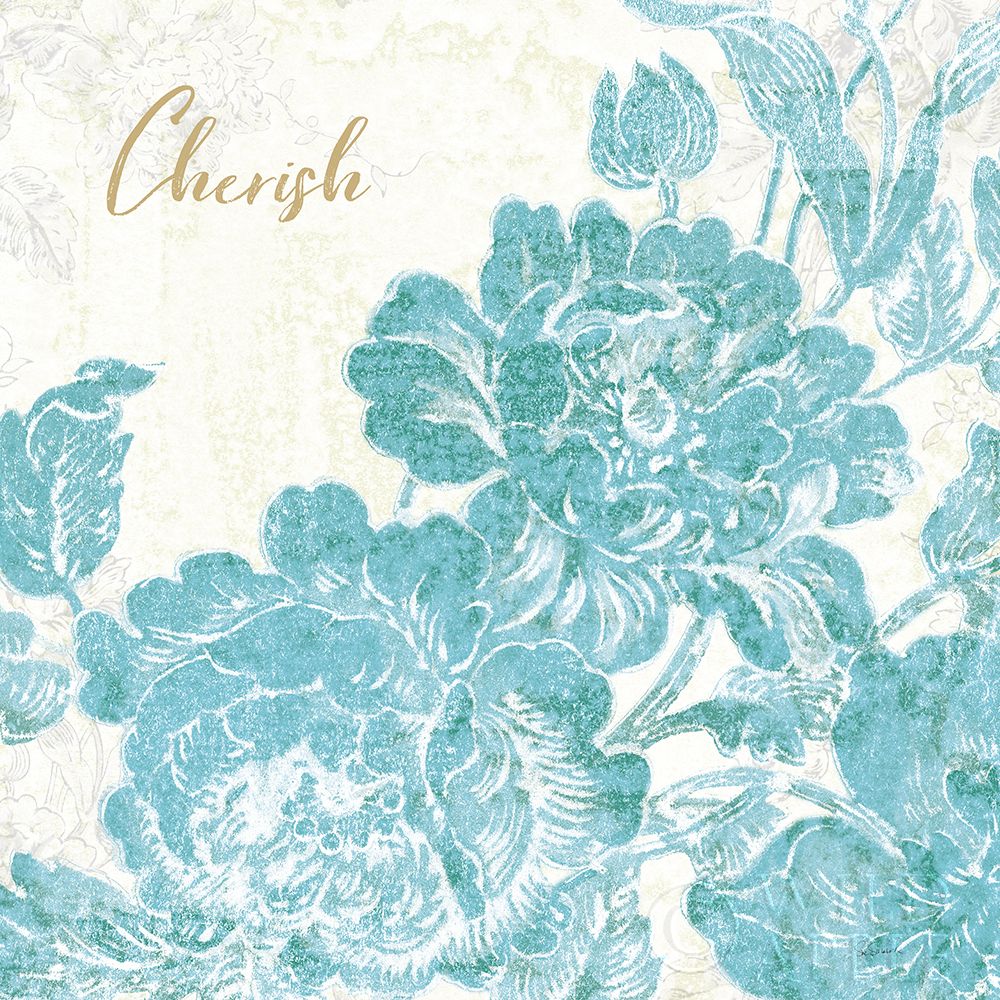 Wall Art Painting id:247323, Name: Toile Roses V Teal Cherish, Artist: Schlabach, Sue