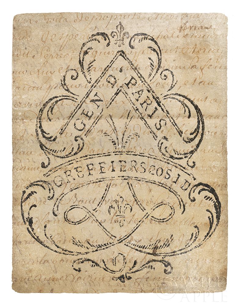 Wall Art Painting id:213107, Name: Letter Crest I Vintage v2, Artist: Wild Apple Portfolio