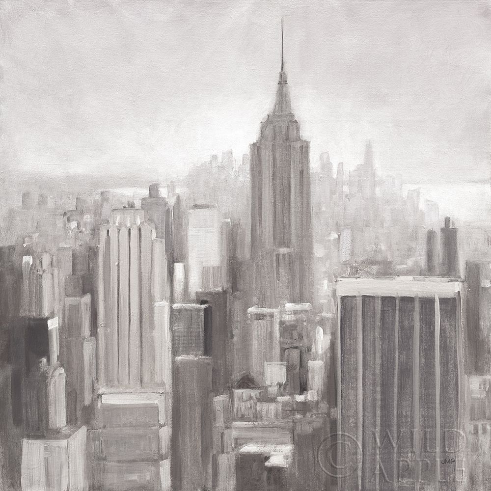 Wall Art Painting id:246962, Name: Manhattan in the Mist Gray, Artist: Purinton, Julia